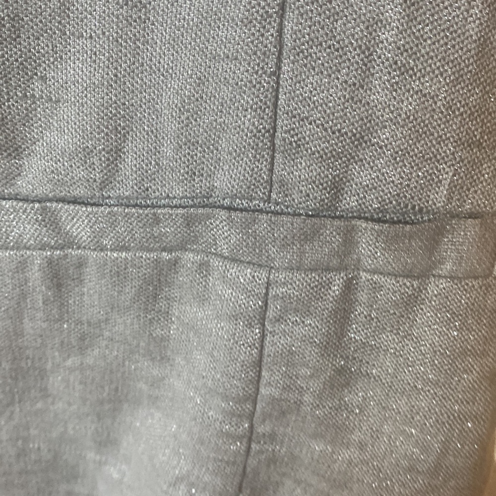 EILEEN FISHER GRAY TWINKLE LINEN WOVEN SHAWL COLLAR VEST - Picture 8 of 12